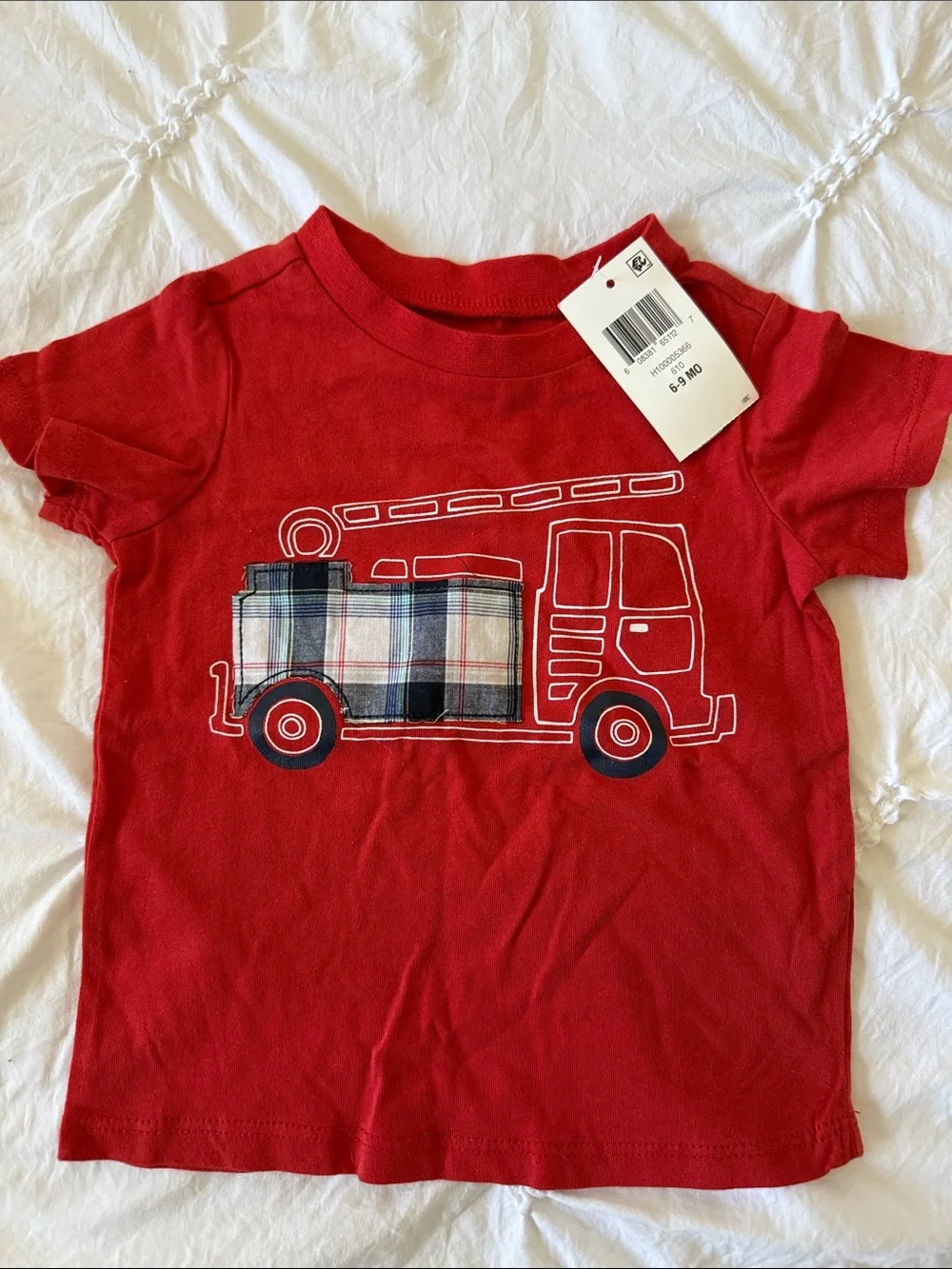 Bundle Red and White Firetruck Graphic Tee Set